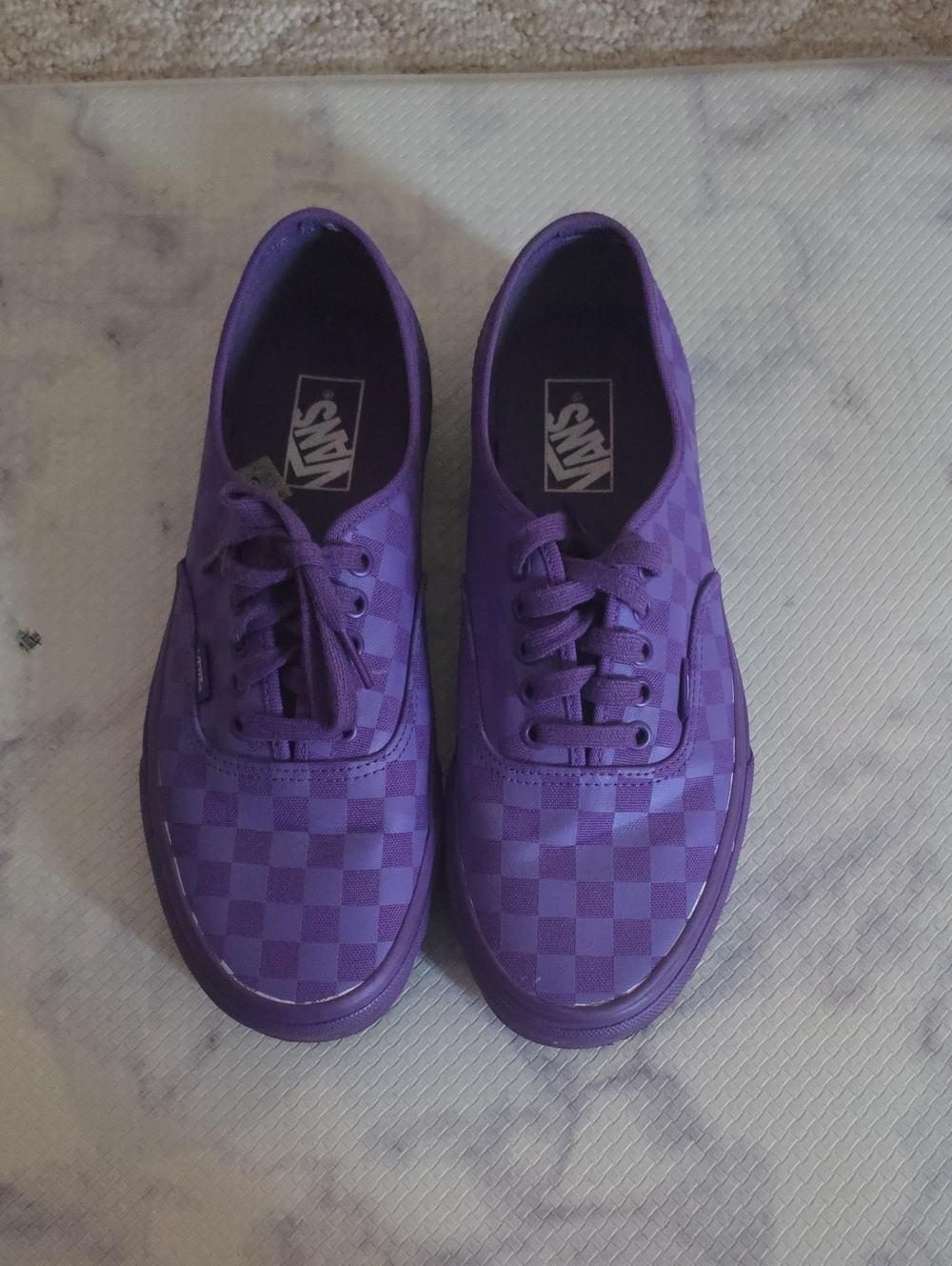 Vans Purple Checkerboard Authentic Low Top Sneakers